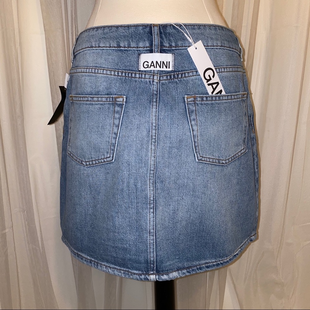 HP!πNWT GANNI Denim Mini Skirt size US 12/DK 42 - Picture 3 of 8